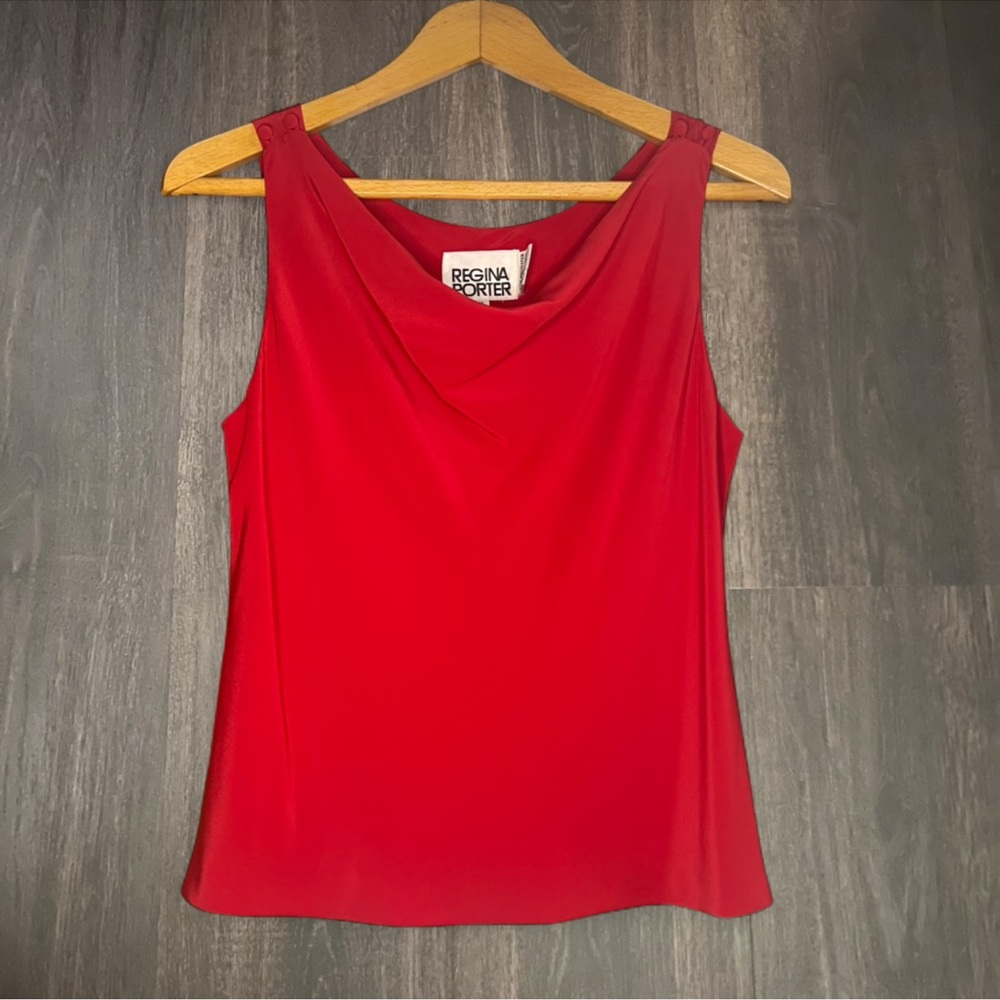 Regina‎ Porter Red Sleeveless Draped Neck Top – Size S